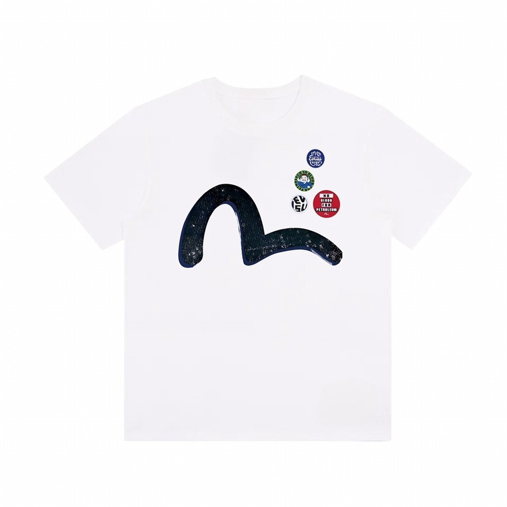 Kaos Distro EVISU  Pria Wanita d Baju Boxy Fit T Shirt - Official Merchandise