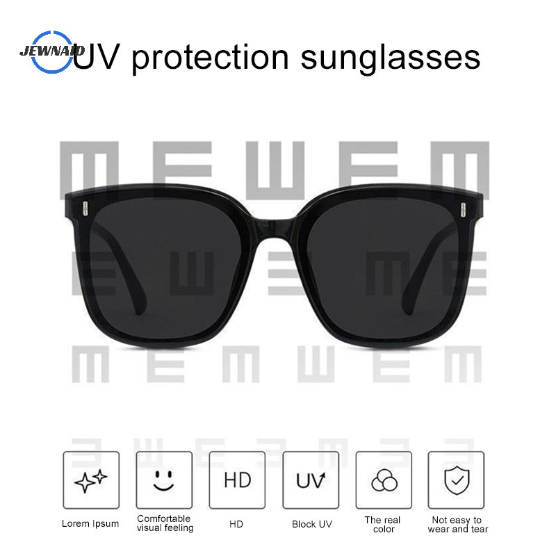 [JEW]Kacamata Hitam Wanita Pelindung UV Wajah Besar Wajah Bulat Tipis