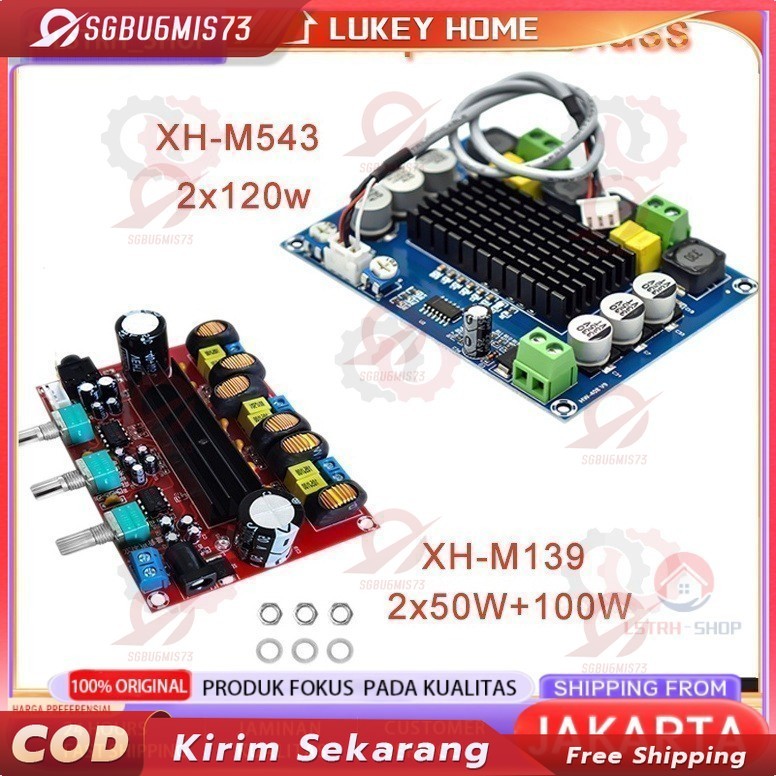 M139 M543 Kit Power Amplifier Class D DIGITAL AUDIO TPA3116D2 12-24V 2x50W+100W 2x120W Stereo Subwoo