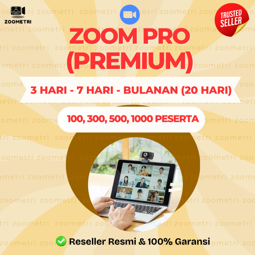 Zoom Premium Pro 3 Hari Mingguan Bulanan 100 300 500 1000 Peserta Bergaransi