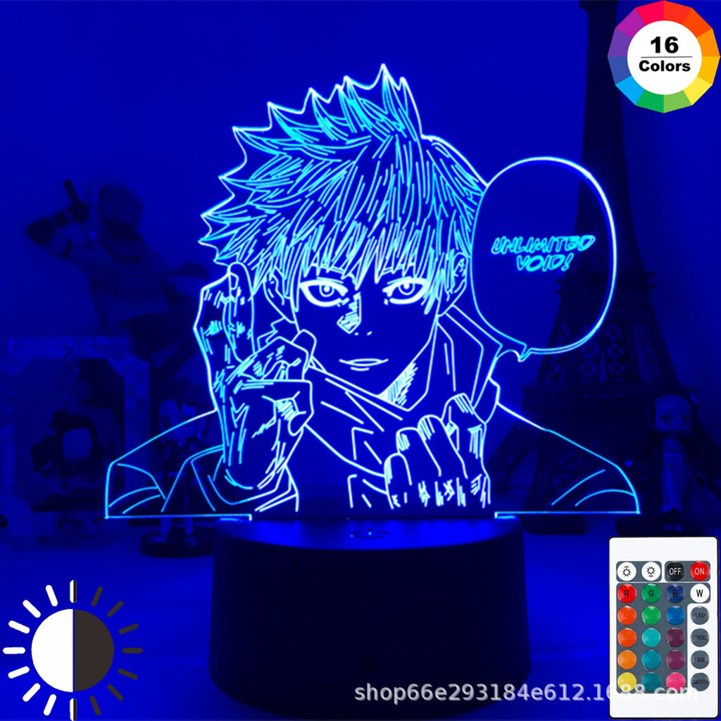 Jujutsu Kaisen Satoru Gojo Night Lights Anime Figure Inumaki Toge 3D LED Lamps Table 16 Colors RGB T