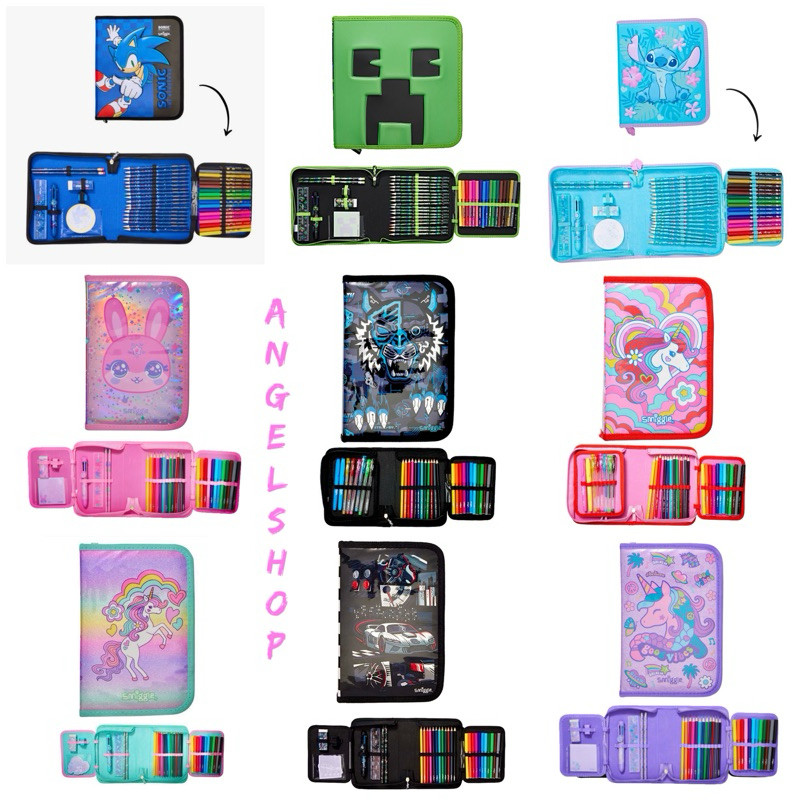 

SMIGGLE Midi Zip Kit Stationery Gift set/pensil warna set