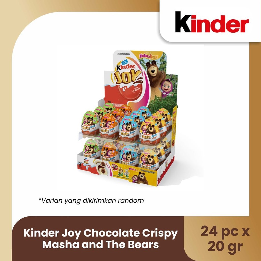 

Kinder Joy Special Edition Masha & The Bear Chocolate Crispy 20gr Isi 24pcs