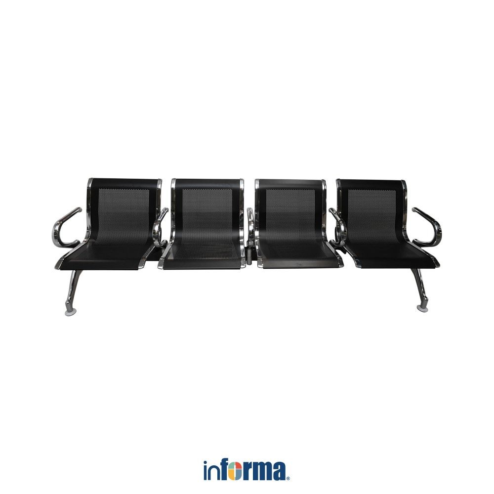 Informa Kursi Tunggu 4 Dudukan - Hitam Waiting Room Chair Bangku Tunggu Tamu Kursi Lobby Terminal Ba