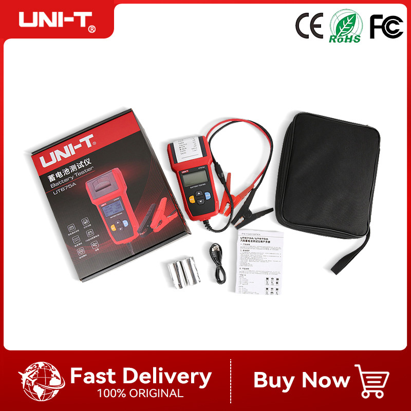 UNI-T UT673A UT675A Car Battery Tester 12V 24V DC Load Tester Capacity Meter Battery Checker Chargin