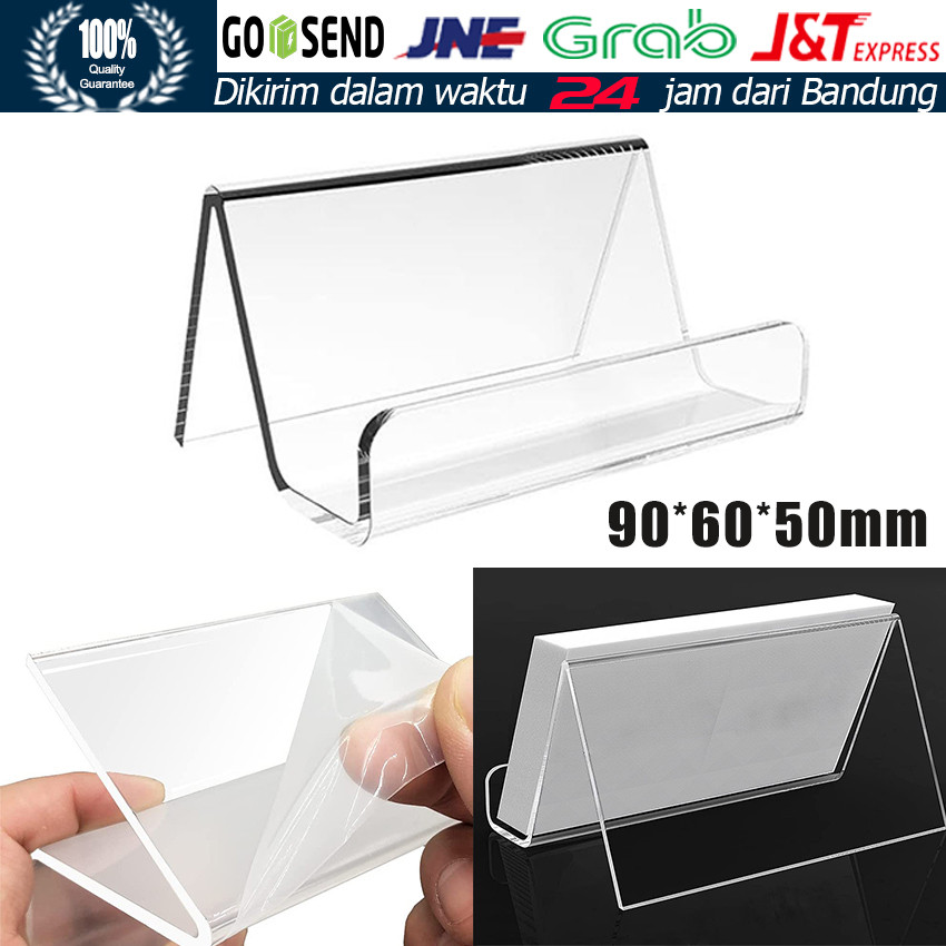 

Tempat Kartu Nama Acrylic / Stand Kartu Nama Transparan Akrilik untuk Kantor / Holder Kartu Nama Desktop
