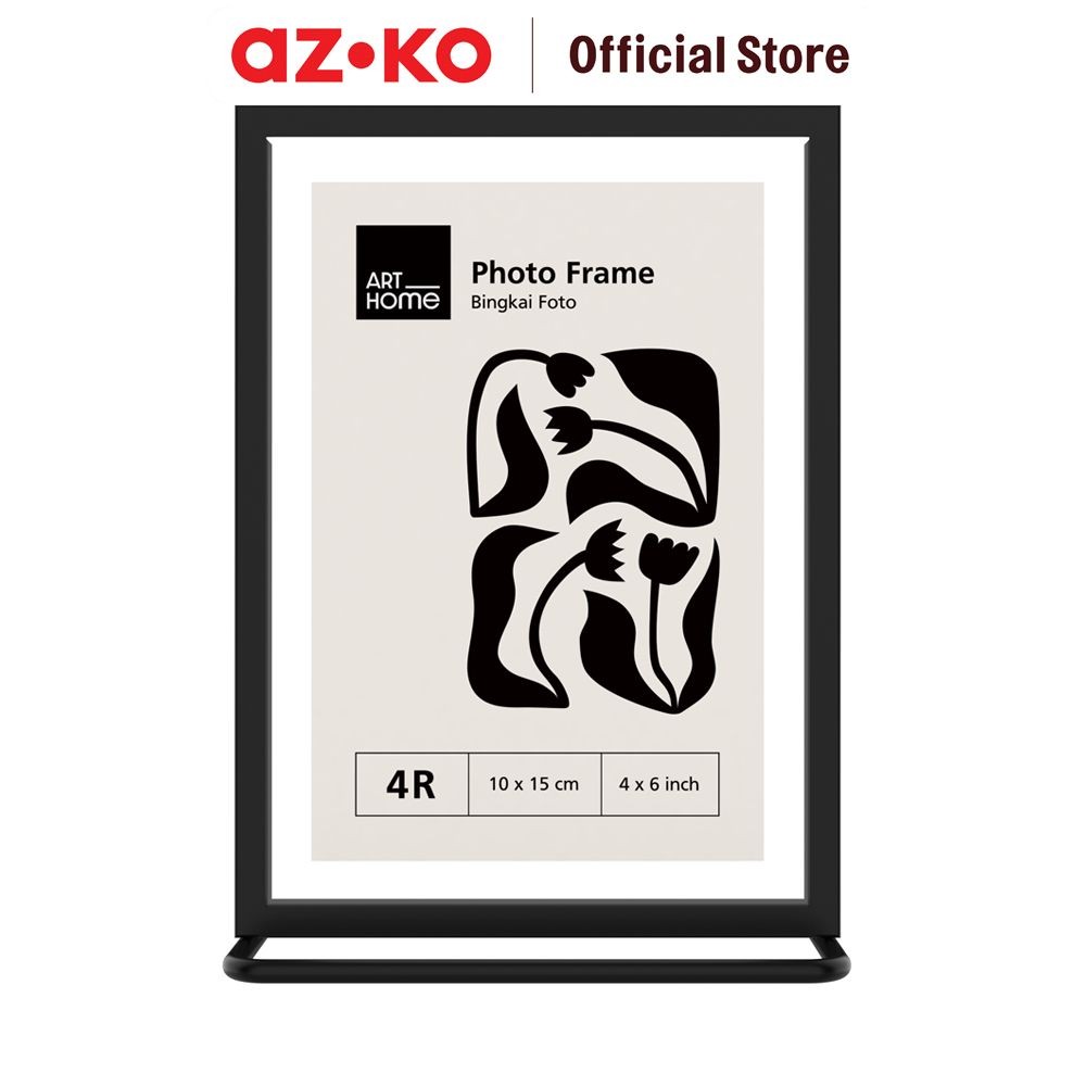 AZKO Arthome 4r Bingkai Foto Meja Metal Qt050 - Hitam Pigura Aesthetic Frame Tempat Foto Pajangan De