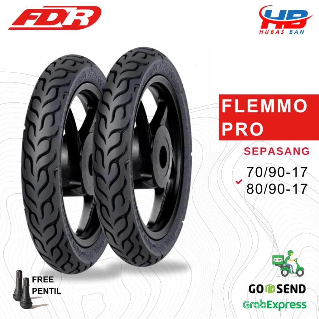 Ban Motor Ring 17 Sepasang FDR Flemmo PRO 70/90 80/90 Ban Tubles Revo Sonic Satria FU Jupiter Supra 