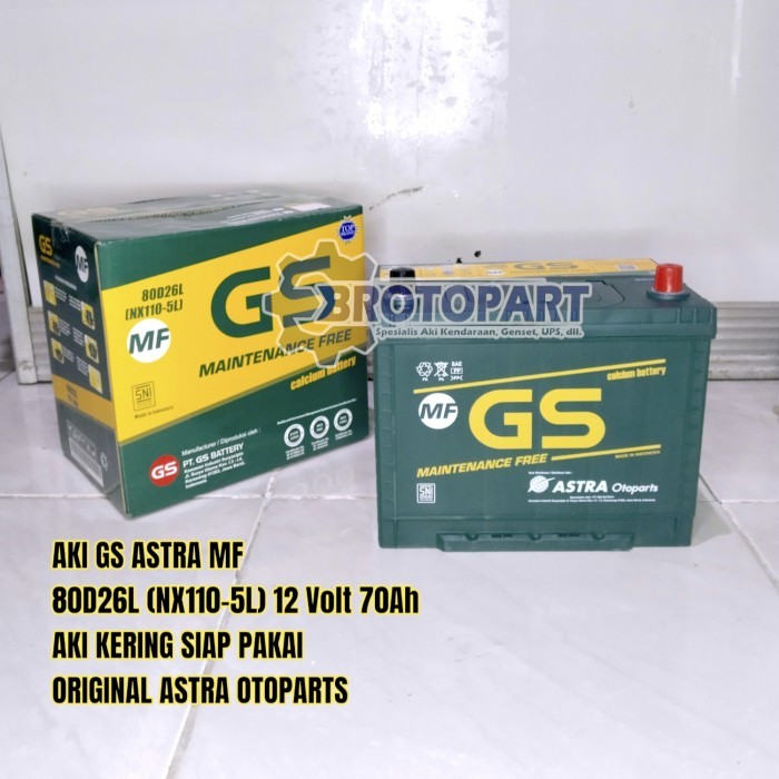 Aki Mobil Mazda Biante, CX5, CX7 facelift, CX9 GS ASTRA 80D26L MF Aki Kering 70Ah ORIGINAL ASTRA OTO