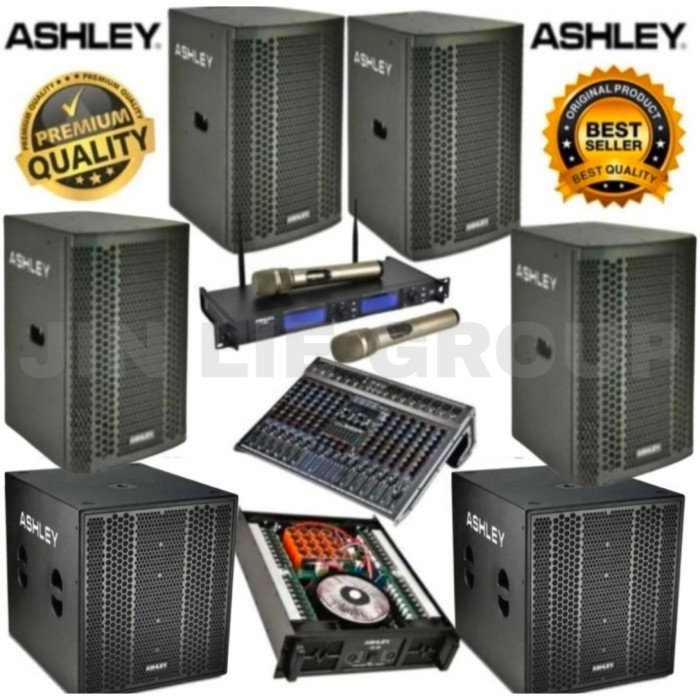 Grosir Paket Sound System Karaoke Speaker Pasif ASHLEY 15 Inch + Subwoofer Pasif ASHLEY 18 Inch Orig