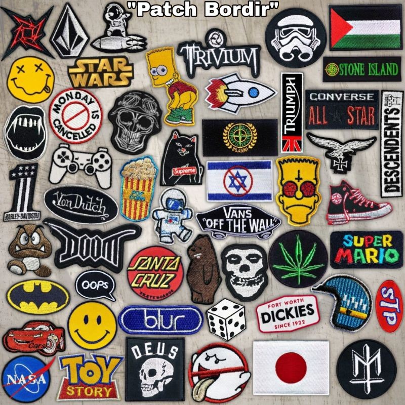 Bordir Logo Iron Patch Bordir Logo Karakter Keren Emblem Patch Bordir Jahit Logo Aksesorisbisa pesan