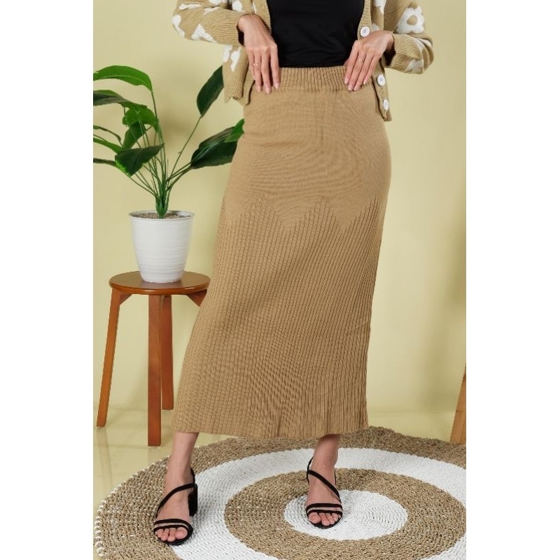 Rok Rajut motif Premium Tebal Rok Wanita Rajut Tebal
