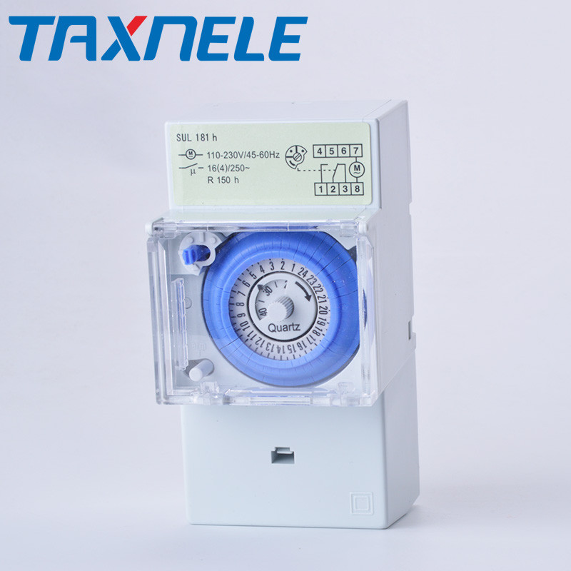 SUL181H Mechanical Timer 24 hours Time Switch Relay Electrical Programmable Timer 24 hour Din Rail T
