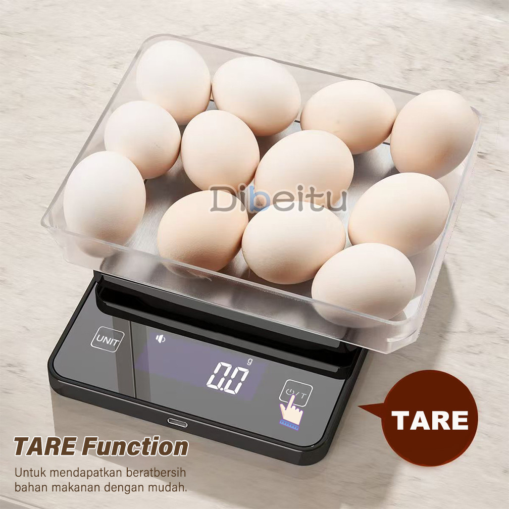 Bardonshop - Timbangan Dapur Digital 5Kg/0.1G Usb Rechargeable Waterproof Timbangan Kue Kitchen