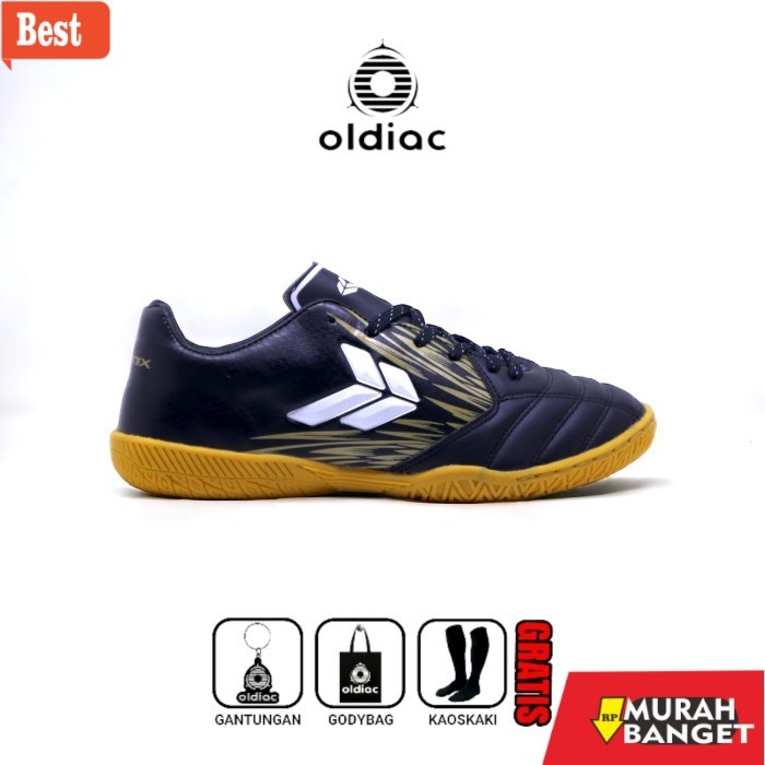 rekomendasi sepatu futsal Oldiac Sepatu Futsal Phoenix Putih Purplepink White Indoor Outdoor - HITAM