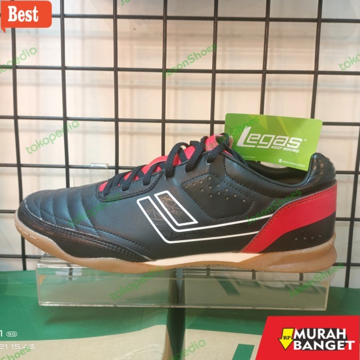 rekomendasi sepatu futsal Sepatu League Legas Futsal Hitam Pria Meister La Original Murah - 46