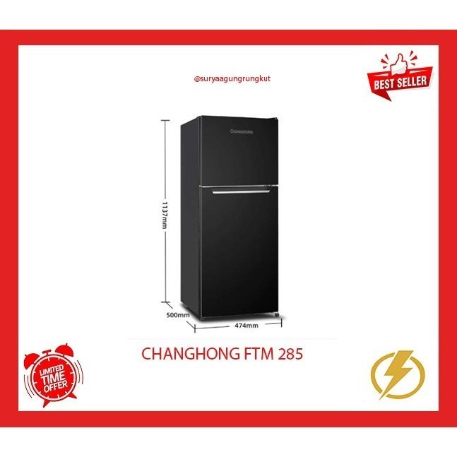 KULKAS CHANGHONG 2 PINTU INVERTER 85 WATT - FTM 285
