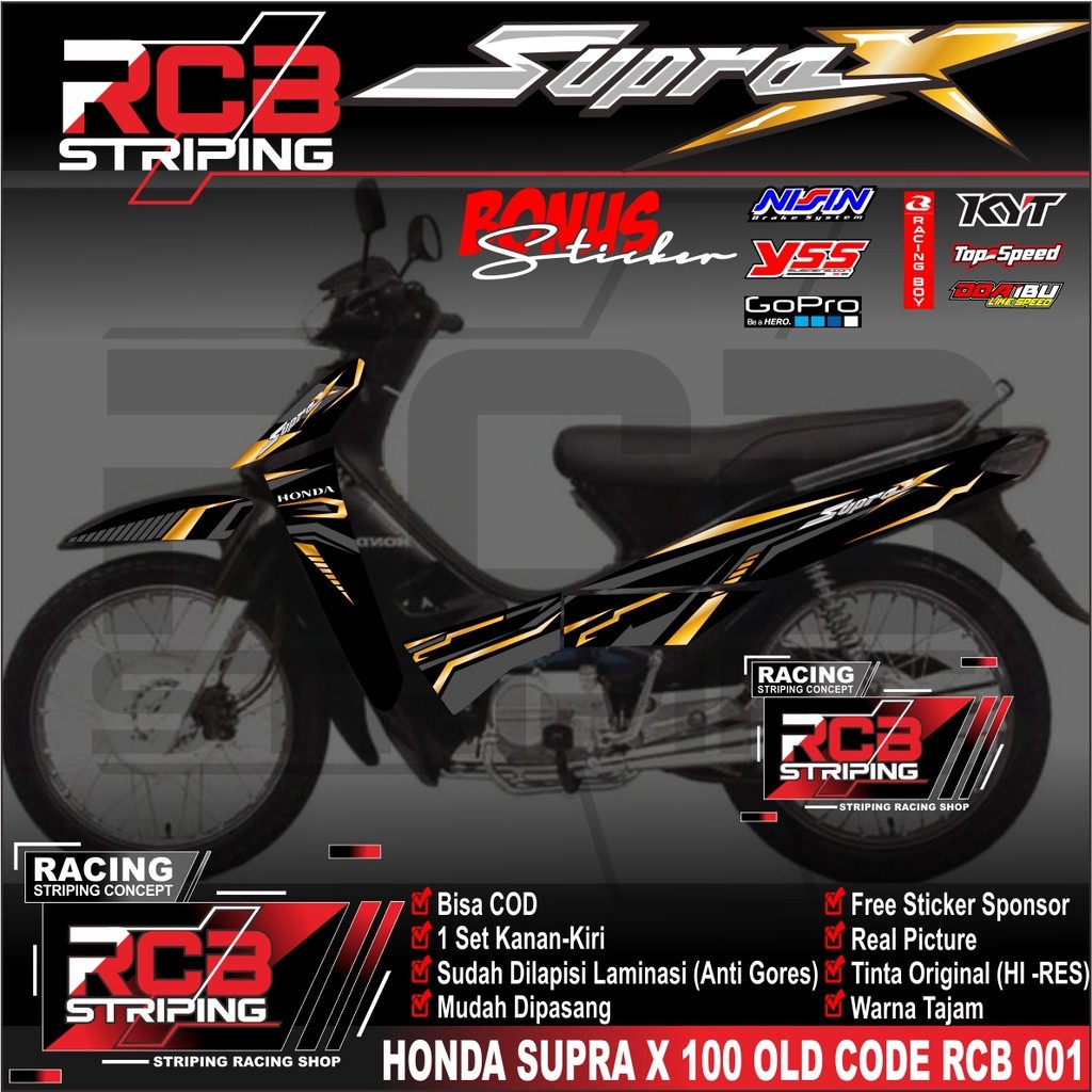 Striping Supra X 100 Old- Sticker Striping Variasi List Honda Supra X 100 Old - Striping Supra X Lam