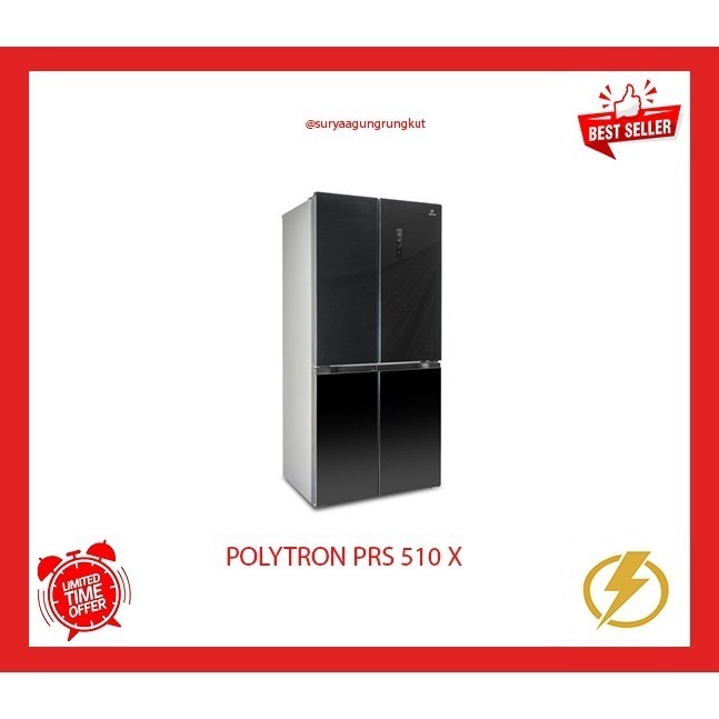 KULKAS POLYTRON 4 PINTU SIDE BY SIDE 550 LITER NEW BELLEZA INVERTER - PRS 510 X