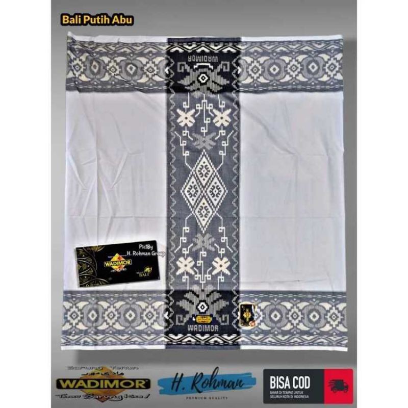 COD Sarung Wadimor Bali Motif Batik BHS Tumpal Kembang Sarung Putih Batik Putih Polos Hitam Polos Sa