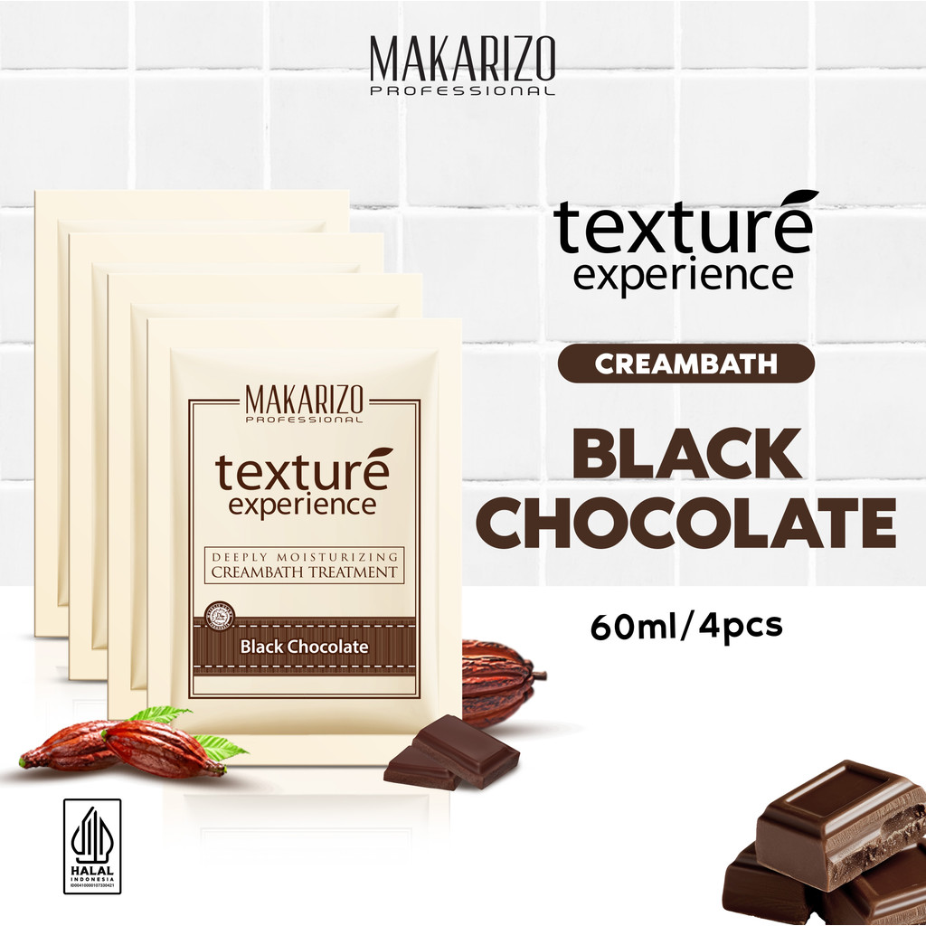 Bundle Isi 4 - Makarizo Professional Texture Experience Cream Black Chocolate Sachet 60 mL