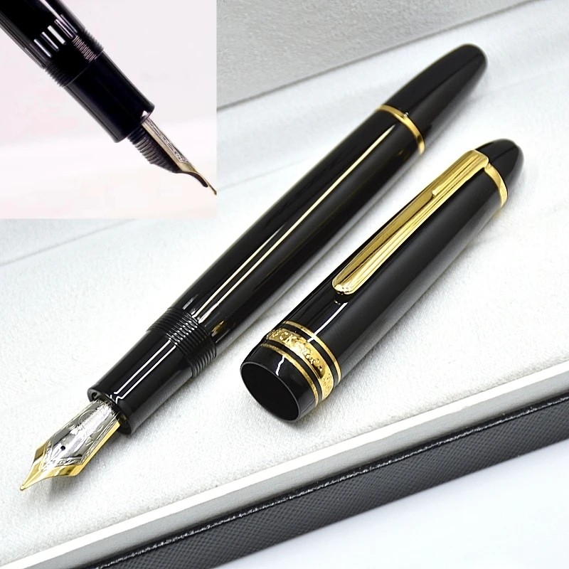 

New Luxury Msk-149 Piston Filling Classic Fountain Pen MB 4810 Nib Black & Blue Resin Office Writing Ink Pens With Serial Number