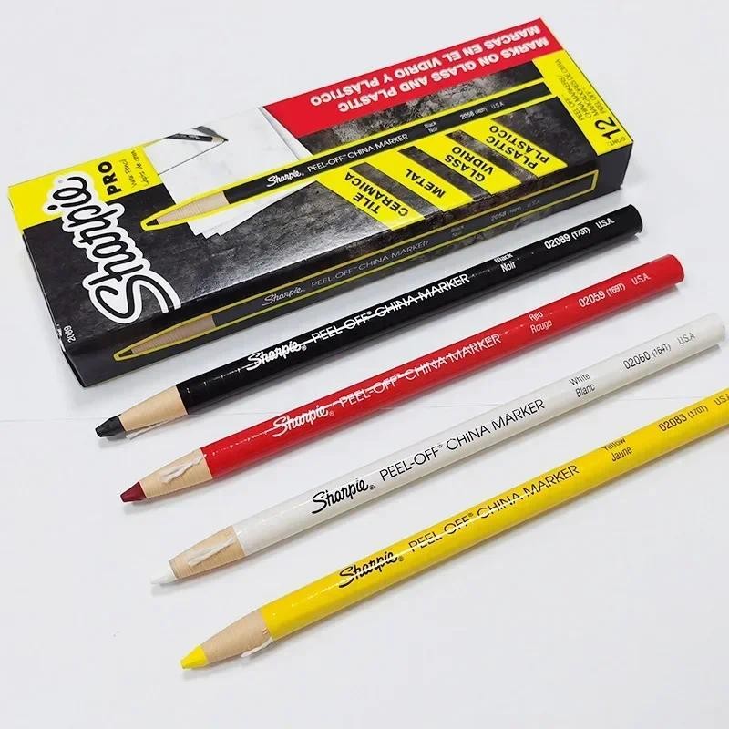 

China Marks Color Crayon Metal Roll Cleanly Sharpie 12pcs Pencils On PEEL-OFF Cloth Glass Damp Easily Paper With Marker