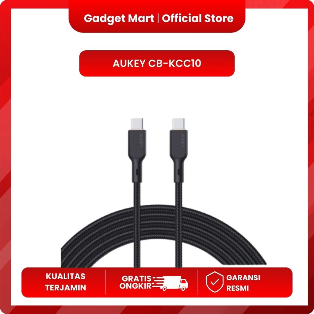Kabel Type C AUKEY CB-KCC101 Braided Nylon USB-C to USB-C 1M