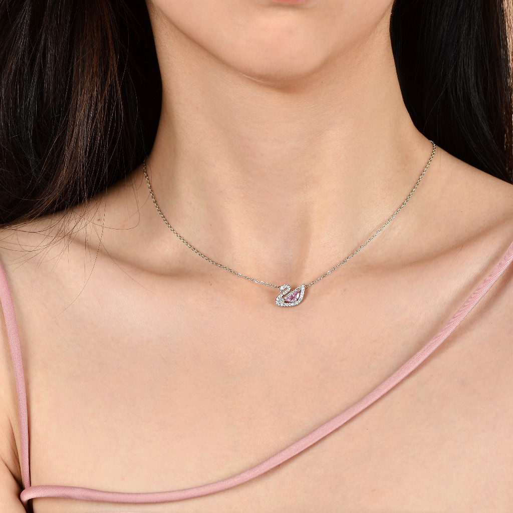 Swarovski original 100% Kalung Angsa dengan kalung wanita