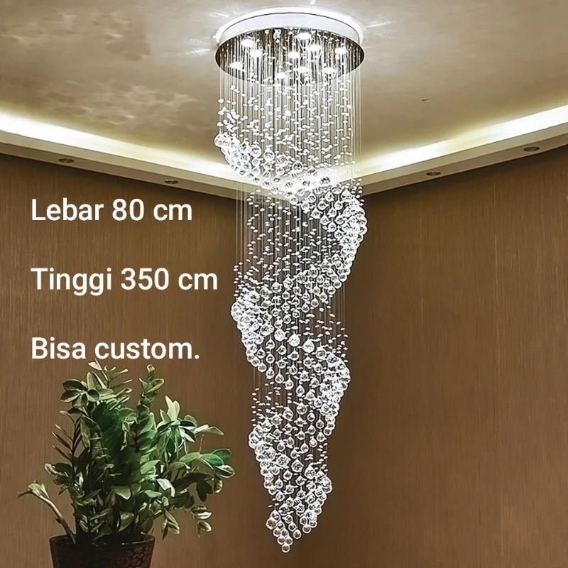 Lampu hias plafon Lampu void Lampu kristal 4 spiral lampu void SL4746