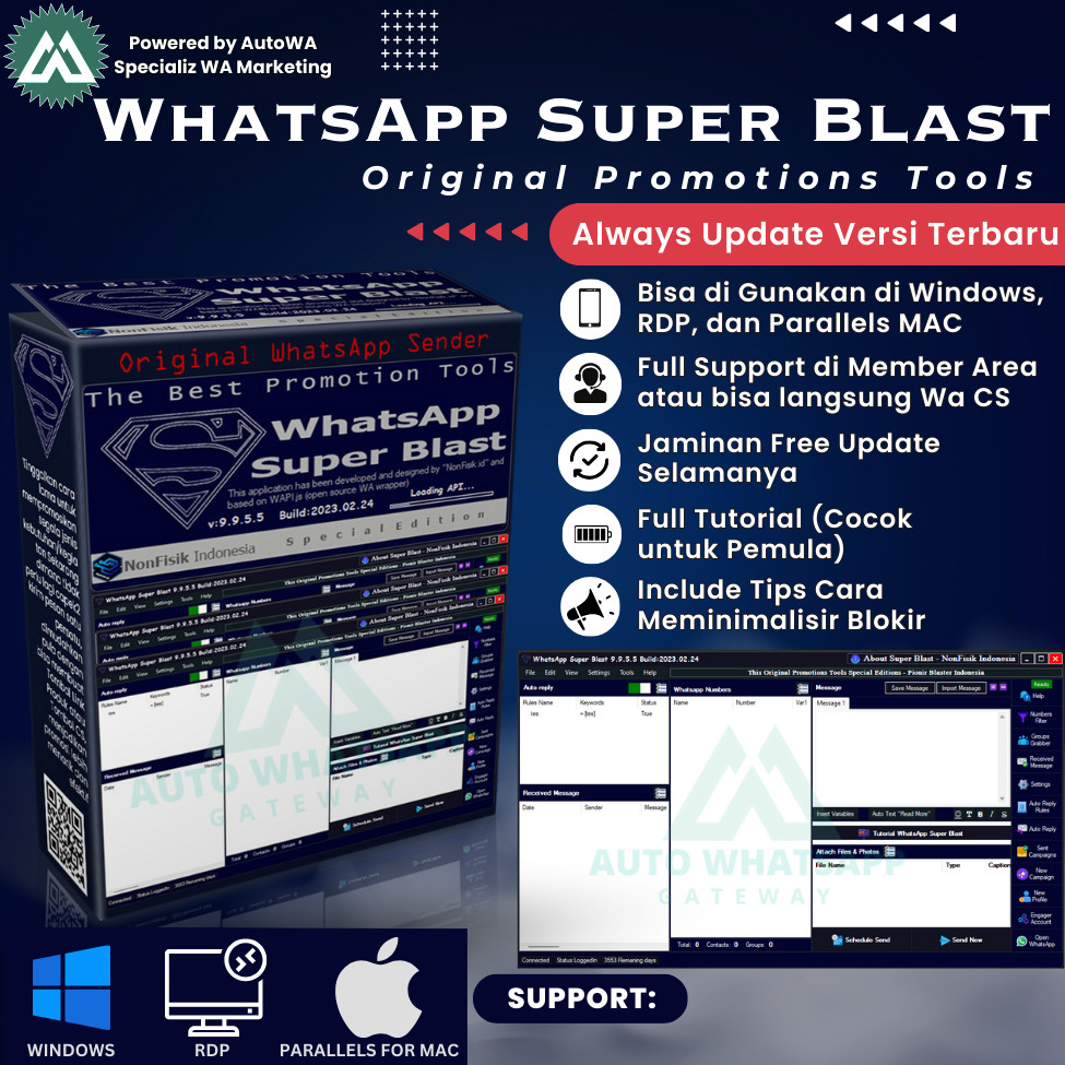 WhatsApp Super Blast Original Versi Terbaru Powered by AutoWA