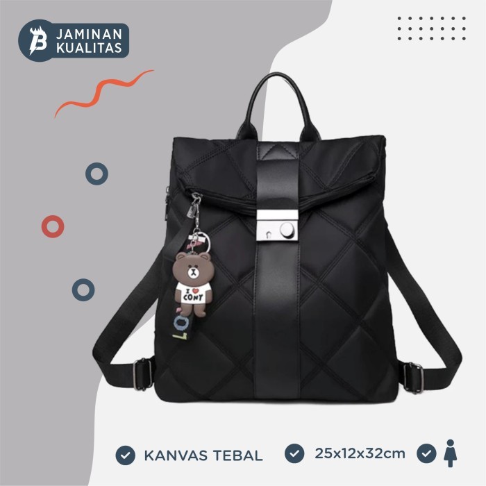 Tas Ransel Wanita Nadine - Kanvas Tebal Premium /Ransel Update 2025