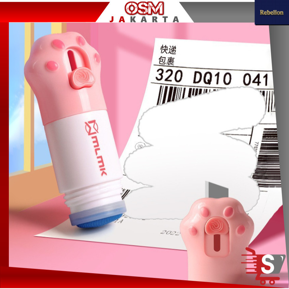 

OSM JKT 6317 Cutter dan Penghapus Alamat Resi Paket / Cute Information Remover Receipt / Cutter Mini Lucu 2 in 1 Package Opener