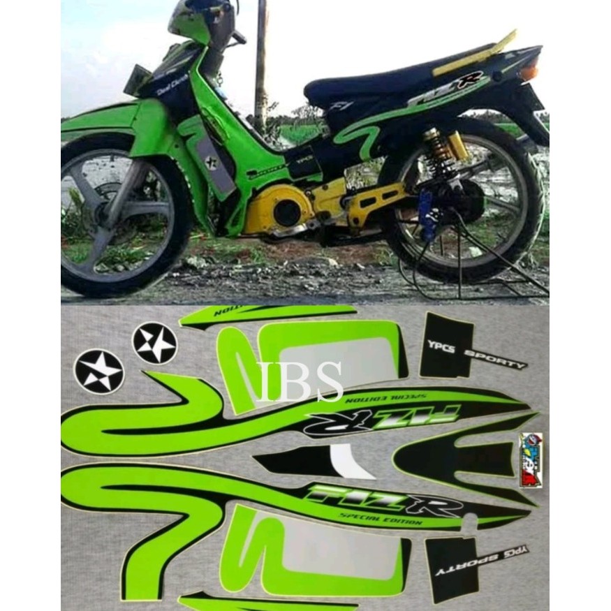 STIKER STRIPING LIS YAMAHA FIZ R CALTEX HIJAU