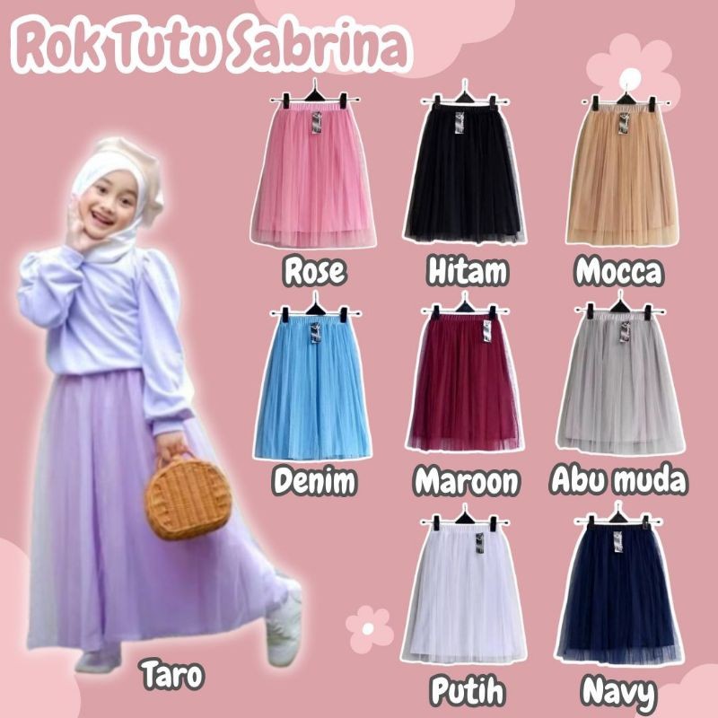 Hananque Rok Tutu Anak Murah Sabrina Rok Tutu Bridesmaid Set Rok Brukat Usia 3-10 Tahun