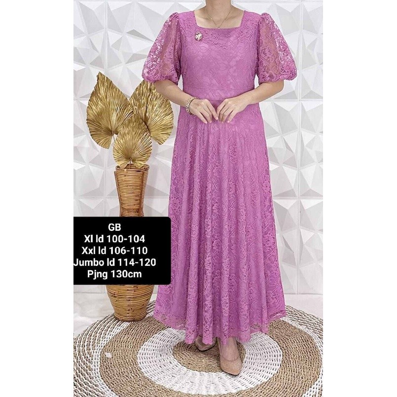 ES SHOOPY Dres SEMI PRANCIS LEHER BULAT/longres BRUKAT Cantik Import LENGAN BALON