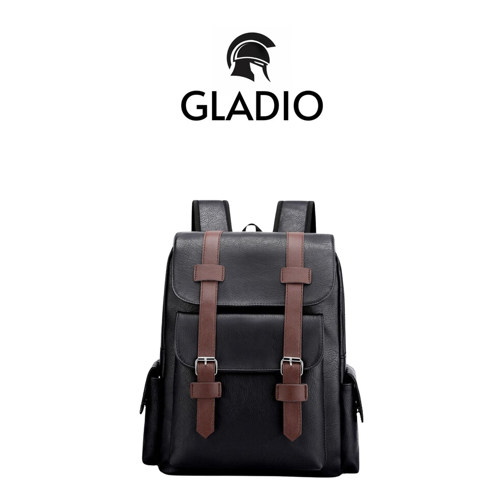 OFFICIAL GLADIO Tas Ransel Pria Kenta Kulit Besar Muat Laptop Mewah Kekinian Backpack Traveling