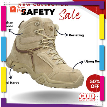 [PREMIUM ORIGINAL] Delta 5AA Sepatu Boots Safety Tactical Satpol pp Polisi TNI Pdl PDH Hiking Gunung