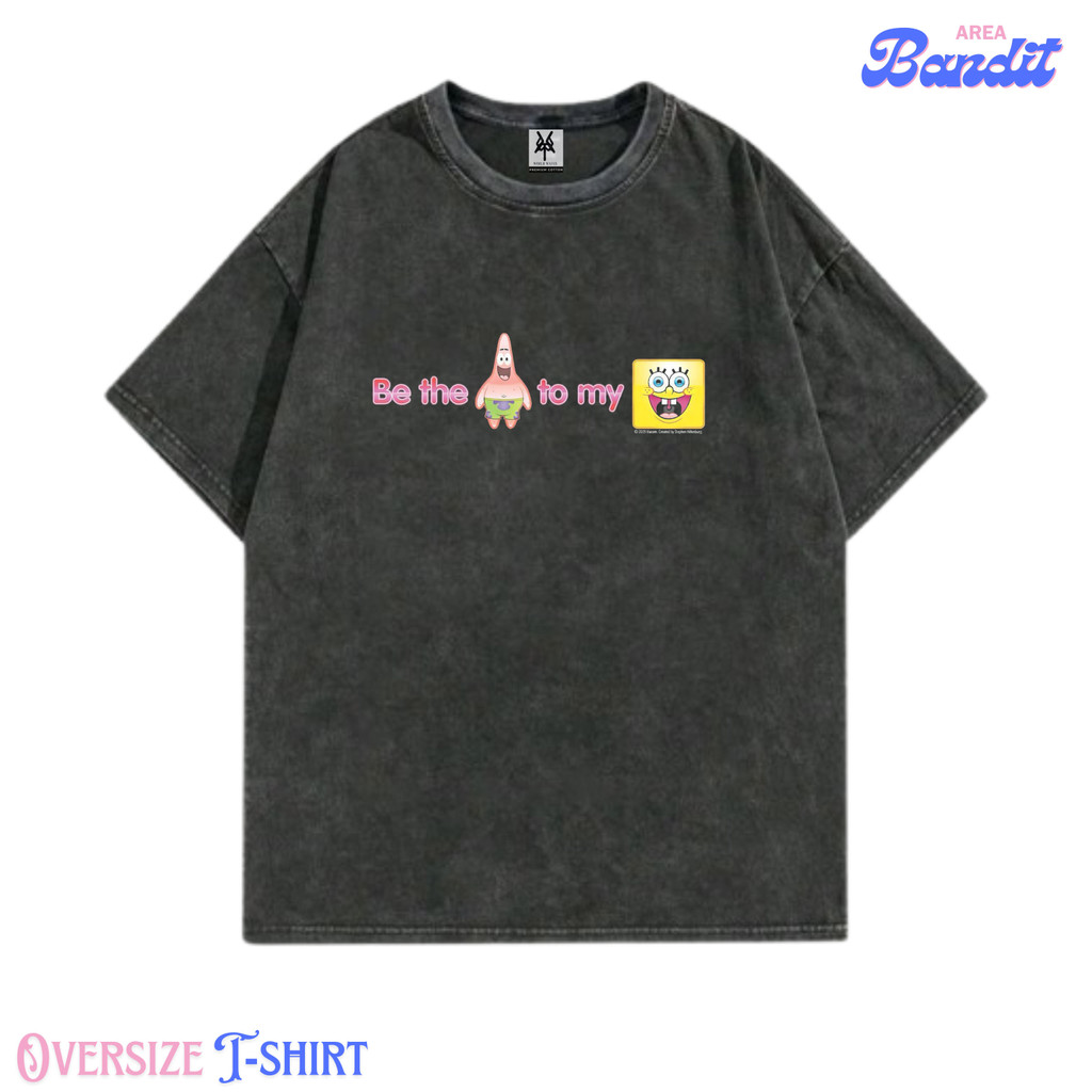 Bandit Area "kaos SpongeBob patrick simple" Oversized T-shirt washing washed