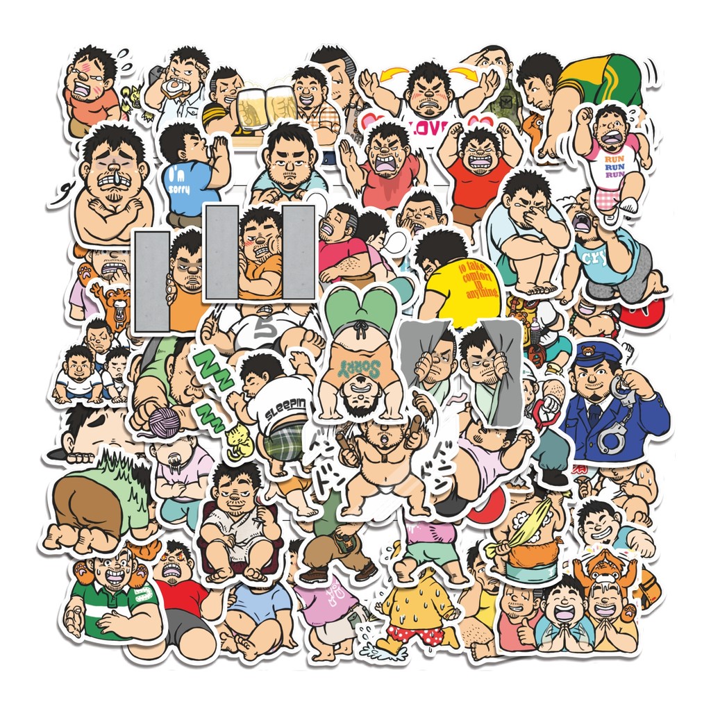

COD 50 Pcs Stiker Japanese Big Man Lucu Anti Air Untuk Dekorasi Notebook Sepeda Skateboard Handphone