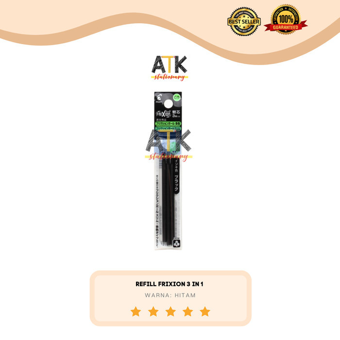 

TERBARU Refill isi Pulpen Frixion 3 in 1 ( pulpen 3 warna) atk - Hitam