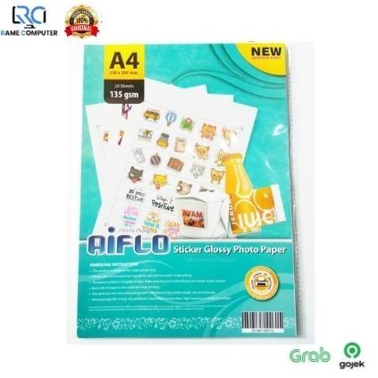 

AIFLO KERTAS FOTO STIKER 135 GSM UKURAN A4 20 LEMBAR