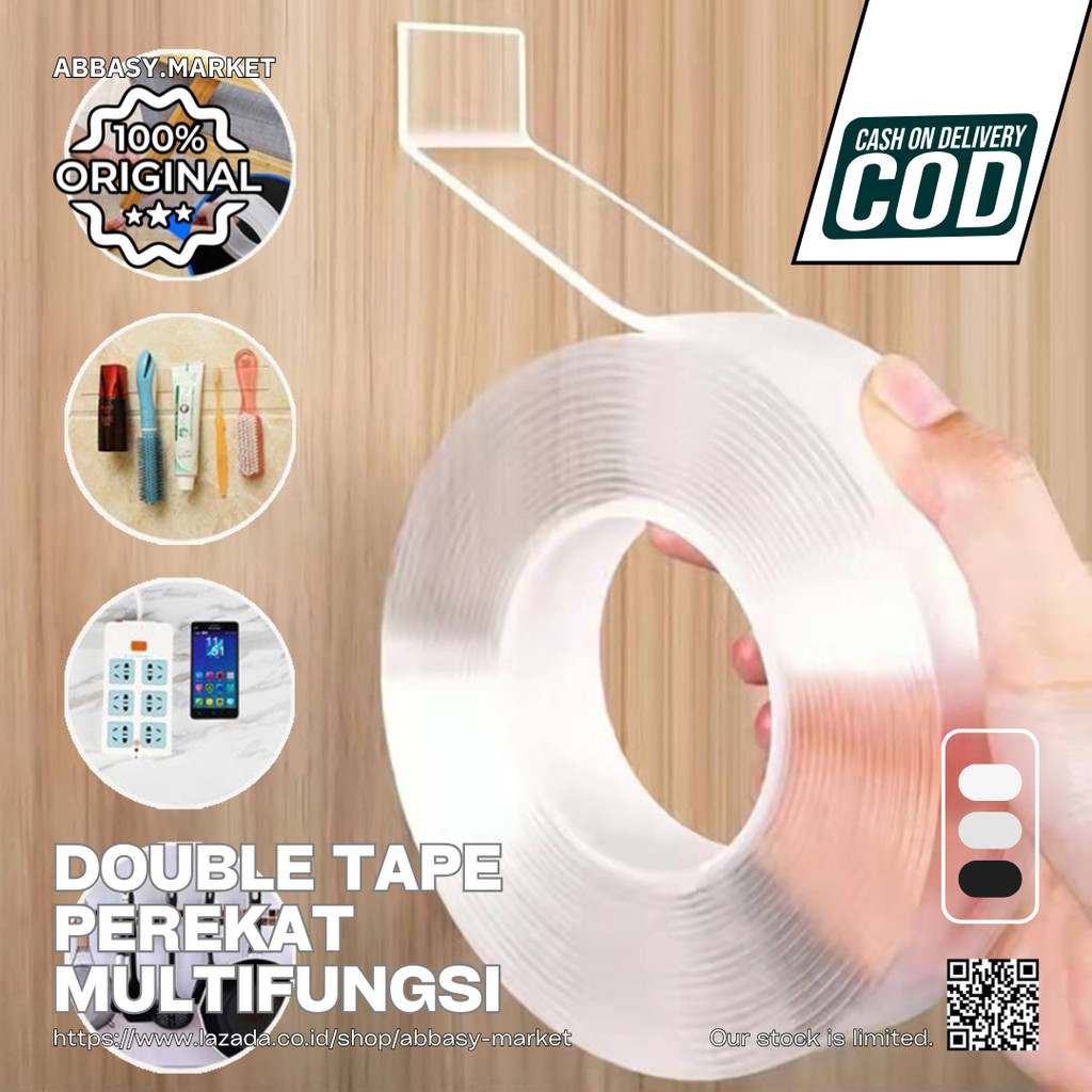 

Double Tape Pita Nano Transparan Universal Untuk Perabotan Perekat Jaring Kasa Nyamuk