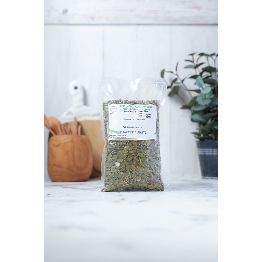 

1000gr Kuartet Nabati Roasted Pumpkin Seeds - Biji Labu Kupas - Kuaci – Oven - Matang Varian Rasa Original/ Asin/ Aktivasi