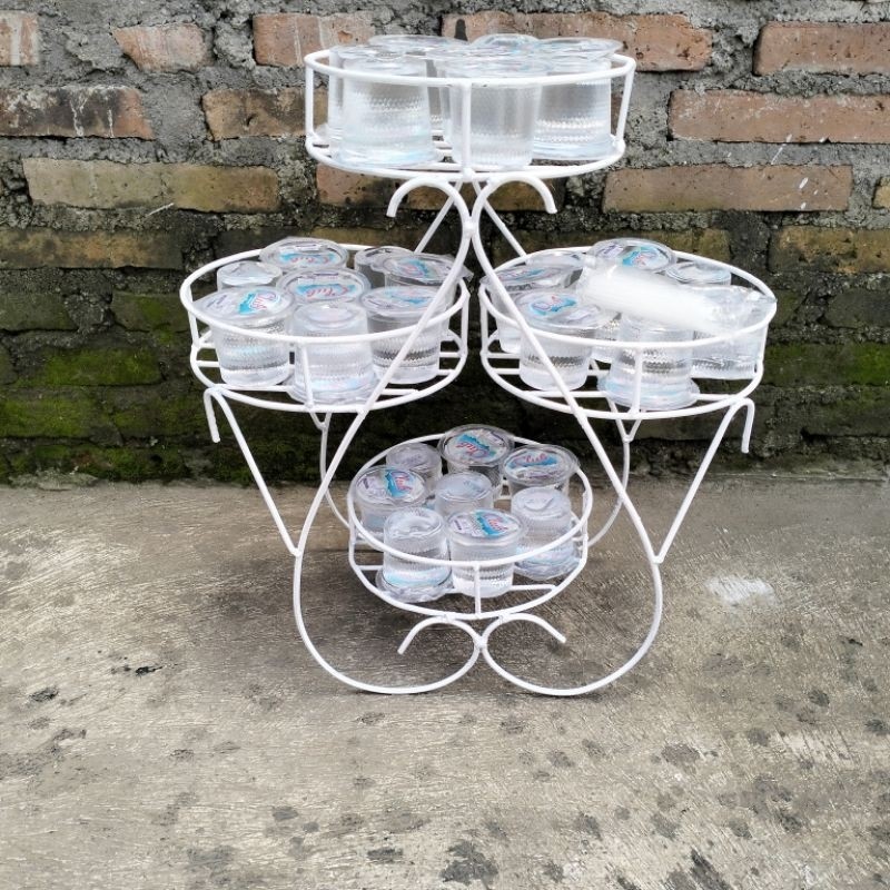 rak aqua gelas estetik rak minuman rak multifungsi rak tisu rak aqua gelas susun 3 rak aqua botol ra