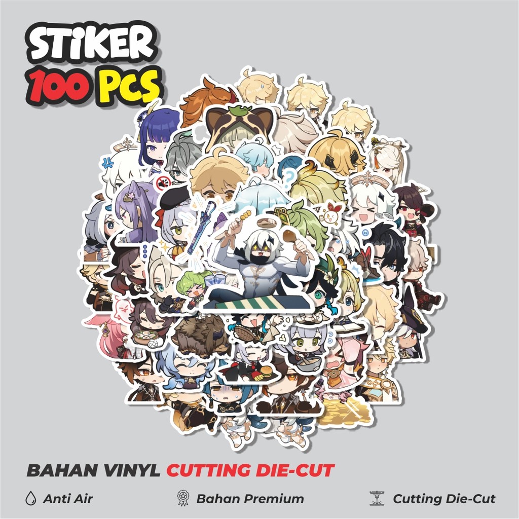 

Terbaru! 50 pcs Stiker Anime Genshin Impact Versi 6 Dekorasi Lucu Kreatif untuk Notebook, Skateboard, HP