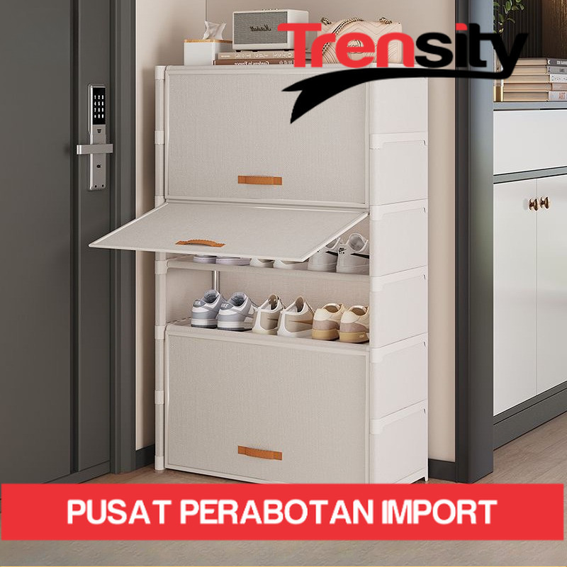 Rak Sepatu Anti Debu Tertutup Lemari Sepatu Kain 9 Susun Rak Sepatu Portable Tahan Air & Debu *TRENS