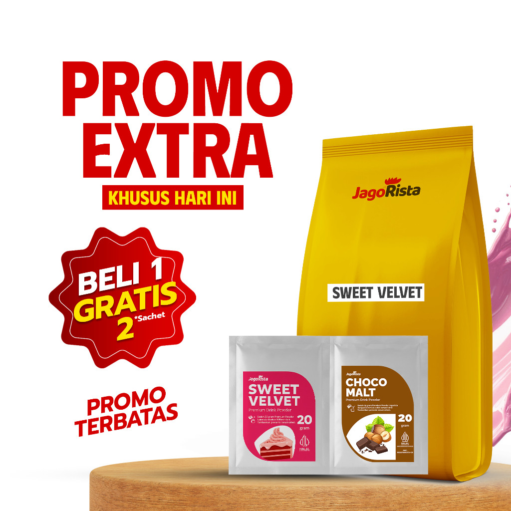 

Jagorista Bubuk Minuman Sweet Velvet Sweet Redvelvet 1 KG Kualitas Premium
