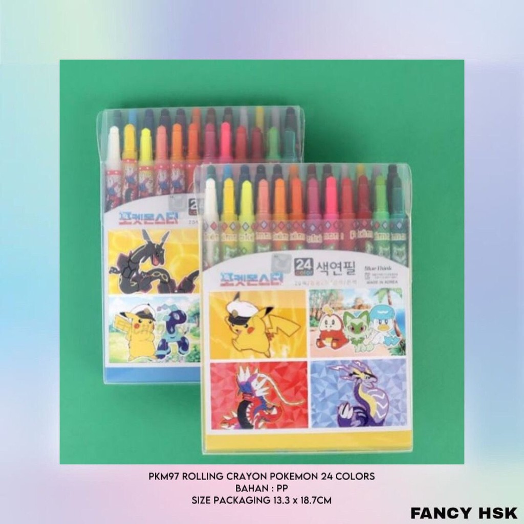 

KOREA ROLLING CRAYON POKEMON 24 COLORS PKM97
