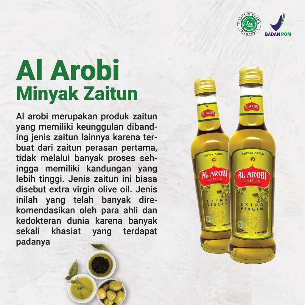 

AL AROBI - Minyak Zaitun Extra Virgin Perasan Pertama 285ml